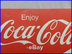 Vintage Coca Cola Metal Sign 24x36 Soda Collectible Old Advertisement 351-17R