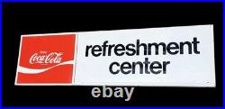 Vintage Coca-Cola Refreshment Center Metal Sign 10x36 Advertising Coke