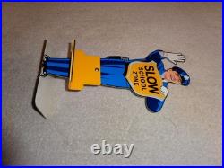 Vintage Coca Cola Stand-up Policeman Slow School Zone 12 Metal Soda Cop Sign