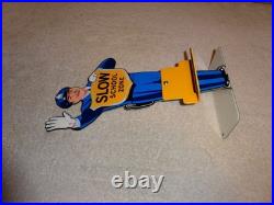 Vintage Coca Cola Stand-up Policeman Slow School Zone 12 Metal Soda Cop Sign