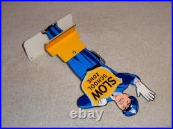 Vintage Coca Cola Stand-up Policeman Slow School Zone 12 Metal Soda Cop Sign