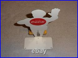 Vintage Coca Cola Stand-up Policeman Slow School Zone 12 Metal Soda Cop Sign