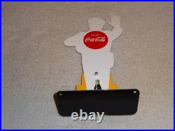 Vintage Coca Cola Stand-up Policeman Slow School Zone 12 Metal Soda Cop Sign