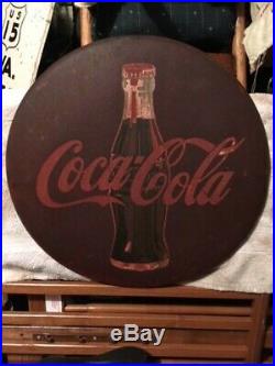 Vintage Coca Cola button. 20 round metal advertising sign