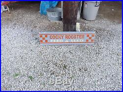 Vintage Cocky Rooster Purina Farm Metal Feed Seed Sign 48 x 12 GAS OIL SODA
