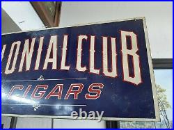 Vintage Colonial Club 5 Cent Cigar Metal Flange Sign