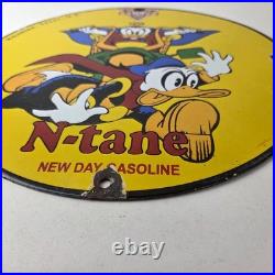 Vintage Conoco Gasoline Sign Porcelain Metal Gas Station Motorcycle Ducks Sign