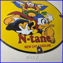 Vintage Conoco Gasoline Sign Porcelain Metal Gas Station Motorcycle Ducks Sign