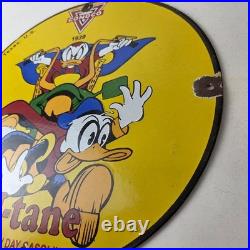 Vintage Conoco Gasoline Sign Porcelain Metal Gas Station Motorcycle Ducks Sign