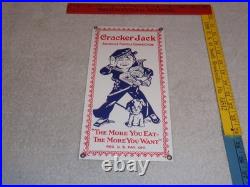 Vintage Cracker Jack Candy Sailor & Dog More You Eat Snack Porcelain Metal Sign