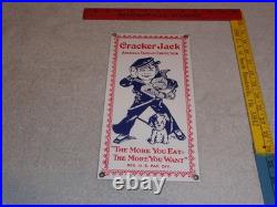 Vintage Cracker Jack Candy Sailor & Dog More You Eat Snack Porcelain Metal Sign