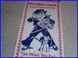 Vintage Cracker Jack Candy Sailor & Dog More You Eat Snack Porcelain Metal Sign