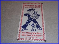 Vintage Cracker Jack Candy Sailor & Dog More You Eat Snack Porcelain Metal Sign