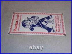 Vintage Cracker Jack Candy Sailor & Dog More You Eat Snack Porcelain Metal Sign