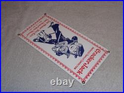 Vintage Cracker Jack Candy Sailor & Dog More You Eat Snack Porcelain Metal Sign