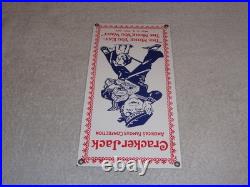 Vintage Cracker Jack Candy Sailor & Dog More You Eat Snack Porcelain Metal Sign