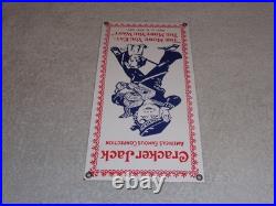 Vintage Cracker Jack Candy Sailor & Dog More You Eat Snack Porcelain Metal Sign