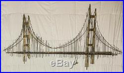 Vintage Curtis Jere Metal Wall Golden Gate Bridge Sculpture Signed & Dated 1970