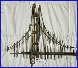 Vintage Curtis Jere Metal Wall Golden Gate Bridge Sculpture Signed & Dated 1970