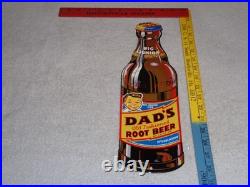 Vintage Dad's Root Beer Big Junior Size 15 Metal Dads Soda, Gasoline & Oil Sign