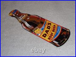 Vintage Dad's Root Beer Big Junior Size 15 Metal Dads Soda, Gasoline & Oil Sign