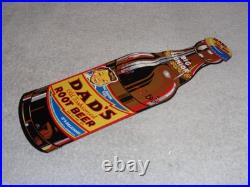 Vintage Dad's Root Beer Big Junior Size 15 Metal Dads Soda, Gasoline & Oil Sign