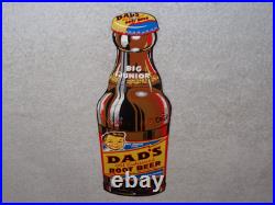 Vintage Dad's Root Beer Big Junior Size 15 Metal Dads Soda, Gasoline & Oil Sign