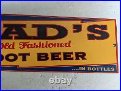 Vintage Dad's Root Beer Soda Pop Metal Porcelain Gas Station Sign
