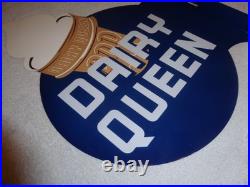 Vintage Dairy Queen Ice Cream Cone 20 X15 Metal 2 Sided Blizzard Flange Sign