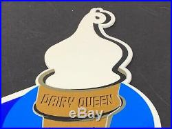 Vintage Dairy Queen Ice Cream Shop Diecut 14 Metal Restaurant Gasoline Oil Sign