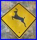Vintage_Deer_Crossing_Sign_30x30_Original_Metal_DOT_Retired_Highway_Cabin_01_rk