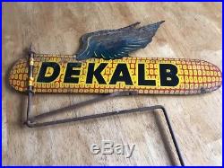 Vintage Dekalb WeatherVane Seed Corn Two Sided Flying Ear Farm 18 Metal Sign