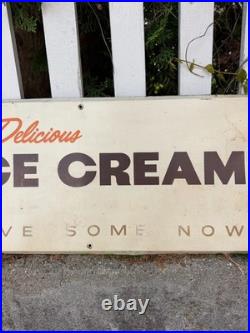 Vintage Delicious Ice Cream Sign Metal 25X12