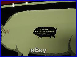 Vintage Dennis's Lincolnshire Pig Powders Metal SignNICE