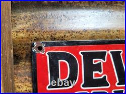 Vintage Devil Brand Coffee Porcelain Sign Rare Old Hot Hell Beverage Cafe Food