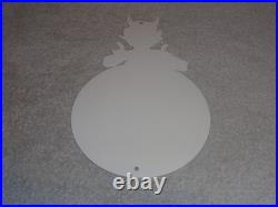 Vintage Devil Smiling + Yellow Suspenders 12 Metal Satan Evil Gasoline Oil Sign