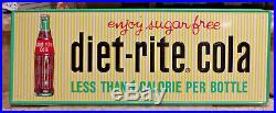 Vintage Diet Rite Cola Embossed Metal Sign 32 x 12 Cola Advertising