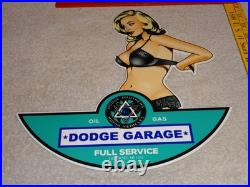 Vintage Dodge Brothers Motor Vehicle Service Garage? Woman Metal Gasoline Sign
