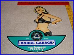 Vintage Dodge Brothers Motor Vehicle Service Garage? Woman Metal Gasoline Sign