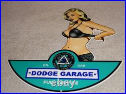 Vintage Dodge Brothers Motor Vehicle Service Garage? Woman Metal Gasoline Sign