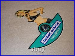 Vintage Dodge Brothers Motor Vehicle Service Garage? Woman Metal Gasoline Sign
