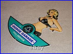 Vintage Dodge Brothers Motor Vehicle Service Garage? Woman Metal Gasoline Sign