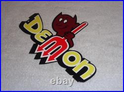 Vintage Dodge Demon Car & Devil 11 3/4 Metal Gasoline Oil Sign Challenger Satan