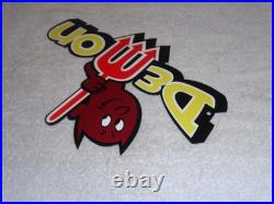 Vintage Dodge Demon Car & Devil 11 3/4 Metal Gasoline Oil Sign Challenger Satan