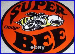 Vintage Dodge Super Bee Sports Car 11 3/4 Porcelain Metal Gasoline & Oil Sign