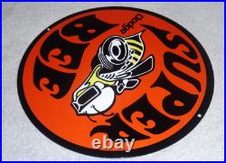 Vintage Dodge Super Bee Sports Car 11 3/4 Porcelain Metal Gasoline & Oil Sign