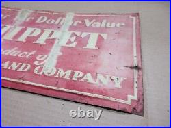 Vintage Dollar for Dollar Value Whippet Product Willys Advertising Metal Sign