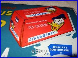 Vintage Donald Duck Ice Cream Walt Disney 20 Porcelain Metal World Gas Oil Sign