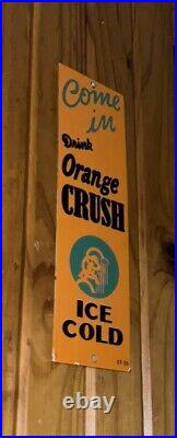 Vintage Double Crushy Orange Crush With Crushy Soda Pop Gas Oil Metal Sign