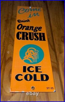 Vintage Double Crushy Orange Crush With Crushy Soda Pop Gas Oil Metal Sign